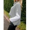 imageCicy Bell Womens Oversized Turtleneck Knit Sweaters Short Batwing Sleeve Casual Slouchy Loose Fit Chunky Pullover TopsGrey