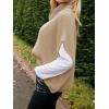 imageCicy Bell Womens Oversized Turtleneck Knit Sweaters Short Batwing Sleeve Casual Slouchy Loose Fit Chunky Pullover TopsKhaki