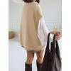 imageCicy Bell Womens Oversized Turtleneck Knit Sweaters Short Batwing Sleeve Casual Slouchy Loose Fit Chunky Pullover TopsKhaki