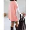 imageCicy Bell Womens Oversized Turtleneck Knit Sweaters Short Batwing Sleeve Casual Slouchy Loose Fit Chunky Pullover TopsPink
