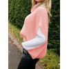 imageCicy Bell Womens Oversized Turtleneck Knit Sweaters Short Batwing Sleeve Casual Slouchy Loose Fit Chunky Pullover TopsPink