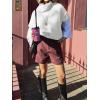 imageCicy Bell Womens Oversized Turtleneck Knit Sweaters Short Batwing Sleeve Casual Slouchy Loose Fit Chunky Pullover TopsWhite