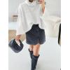 imageCicy Bell Womens Oversized Turtleneck Knit Sweaters Short Batwing Sleeve Casual Slouchy Loose Fit Chunky Pullover TopsWhite