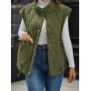 imageCicy Bell Womens Puffer Quilted Vest Lightweight Stand Collar Cap Sleeve Jackets Button Down Padded Gilet Winter OuterwearArmy Green