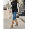 imageCicy Bell Womens Puffer Quilted Vest Lightweight Stand Collar Cap Sleeve Jackets Button Down Padded Gilet Winter OuterwearBlack