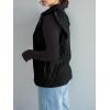 imageCicy Bell Womens Ruffle Cap Sleeve Puffer Vests Quilted Trendy Button Down Padded Jackets Gilet Winter Outerwear VestBlack