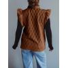 imageCicy Bell Womens Ruffle Cap Sleeve Puffer Vests Quilted Trendy Button Down Padded Jackets Gilet Winter Outerwear VestBrown