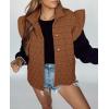 imageCicy Bell Womens Ruffle Cap Sleeve Puffer Vests Quilted Trendy Button Down Padded Jackets Gilet Winter Outerwear VestBrown
