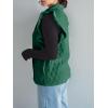 imageCicy Bell Womens Ruffle Cap Sleeve Puffer Vests Quilted Trendy Button Down Padded Jackets Gilet Winter Outerwear VestDark Green