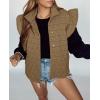 imageCicy Bell Womens Ruffle Cap Sleeve Puffer Vests Quilted Trendy Button Down Padded Jackets Gilet Winter Outerwear VestKhaki