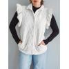 imageCicy Bell Womens Ruffle Cap Sleeve Puffer Vests Quilted Trendy Button Down Padded Jackets Gilet Winter Outerwear VestWhite