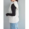 imageCicy Bell Womens Ruffle Cap Sleeve Puffer Vests Quilted Trendy Button Down Padded Jackets Gilet Winter Outerwear VestWhite