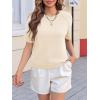 imageCicy Bell Womens Short Sleeve Sweater Crewneck Knit Tops Fall Casual Loose Pullovers ShirtsBeige