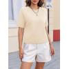 imageCicy Bell Womens Short Sleeve Sweater Crewneck Knit Tops Fall Casual Loose Pullovers ShirtsBeige