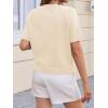 imageCicy Bell Womens Short Sleeve Sweater Crewneck Knit Tops Fall Casual Loose Pullovers ShirtsBeige