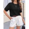 imageCicy Bell Womens Short Sleeve Sweater Crewneck Knit Tops Fall Casual Loose Pullovers ShirtsBlack