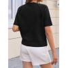imageCicy Bell Womens Short Sleeve Sweater Crewneck Knit Tops Fall Casual Loose Pullovers ShirtsBlack