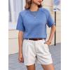 imageCicy Bell Womens Short Sleeve Sweater Crewneck Knit Tops Fall Casual Loose Pullovers ShirtsBlue