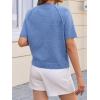 imageCicy Bell Womens Short Sleeve Sweater Crewneck Knit Tops Fall Casual Loose Pullovers ShirtsBlue