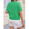 imageCicy Bell Womens Short Sleeve Sweater Crewneck Knit Tops Fall Casual Loose Pullovers ShirtsGreen