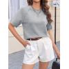 imageCicy Bell Womens Short Sleeve Sweater Crewneck Knit Tops Fall Casual Loose Pullovers ShirtsGrey