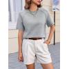 imageCicy Bell Womens Short Sleeve Sweater Crewneck Knit Tops Fall Casual Loose Pullovers ShirtsGrey