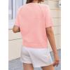 imageCicy Bell Womens Short Sleeve Sweater Crewneck Knit Tops Fall Casual Loose Pullovers ShirtsPink