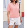 imageCicy Bell Womens Short Sleeve Sweater Crewneck Knit Tops Fall Casual Loose Pullovers ShirtsPink