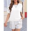 imageCicy Bell Womens Short Sleeve Sweater Crewneck Knit Tops Fall Casual Loose Pullovers ShirtsWhite