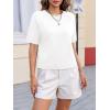 imageCicy Bell Womens Short Sleeve Sweater Crewneck Knit Tops Fall Casual Loose Pullovers ShirtsWhite
