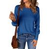 imageCicy Bell Womens Crew Neck Long Sleeve Sweater Trendy Casual Scallop Trim Fall Knit Lightweight Pullover TopsNavy Blue