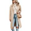 imageCicy Bell Womens Long Pea Coats Single Breasted Lapel Jackets Casual Oversized Wool Blend Overcoats with PocketsApricot