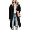 imageCicy Bell Womens Long Pea Coats Single Breasted Lapel Jackets Casual Oversized Wool Blend Overcoats with PocketsBlack