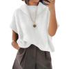 imageCicy Bell Womens Oversized Turtleneck Knit Sweaters Short Batwing Sleeve Casual Slouchy Loose Fit Chunky Pullover TopsWhite