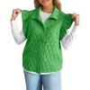 imageCicy Bell Womens Ruffle Cap Sleeve Puffer Vests Quilted Trendy Button Down Padded Jackets Gilet Winter Outerwear VestGreen