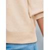 imageCicy Bell Womens 34 Puff Sleeve Sweater Tops Fall Casual Crew Neck Lightweight Knit Pullover Loose Fit Scallop Trim SweaterBeige