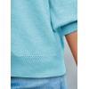imageCicy Bell Womens 34 Puff Sleeve Sweater Tops Fall Casual Crew Neck Lightweight Knit Pullover Loose Fit Scallop Trim SweaterLight Blue