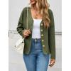 imageCicy Bell Womens Button Up Cardigan Sweaters Blazer Trendy Lightweight V Neck Long Sleeve Sweater TopsArmy Green