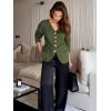 imageCicy Bell Womens Button Up Cardigan Sweaters Blazer Trendy Lightweight V Neck Long Sleeve Sweater TopsArmy Green