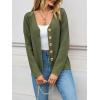 imageCicy Bell Womens Button Up Cardigan Sweaters Blazer Trendy Lightweight V Neck Long Sleeve Sweater TopsArmy Green