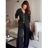 imageCicy Bell Womens Button Up Cardigan Sweaters Blazer Trendy Lightweight V Neck Long Sleeve Sweater TopsBlack