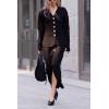 imageCicy Bell Womens Button Up Cardigan Sweaters Blazer Trendy Lightweight V Neck Long Sleeve Sweater TopsBlack