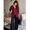 imageCicy Bell Womens Button Up Cardigan Sweaters Blazer Trendy Lightweight V Neck Long Sleeve Sweater TopsBurgundy
