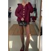 imageCicy Bell Womens Button Up Cardigan Sweaters Blazer Trendy Lightweight V Neck Long Sleeve Sweater TopsBurgundy