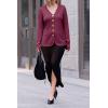 imageCicy Bell Womens Button Up Cardigan Sweaters Blazer Trendy Lightweight V Neck Long Sleeve Sweater TopsBurgundy