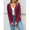 imageCicy Bell Womens Button Up Cardigan Sweaters Blazer Trendy Lightweight V Neck Long Sleeve Sweater TopsBurgundy