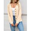 imageCicy Bell Womens Button Up Cardigan Sweaters Blazer Trendy Lightweight V Neck Long Sleeve Sweater TopsCream