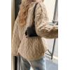 imageCicy Bell Womens Oversized Cable Knit Sweaters Long Sleeve Crewneck Chunky Loose Fit Pullover TopsKhaki