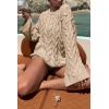 imageCicy Bell Womens Oversized Cable Knit Sweaters Long Sleeve Crewneck Chunky Loose Fit Pullover TopsKhaki