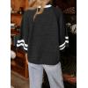 imageCicy Bell Womens Oversized Sweater 34 Sleeve Mock Neck Color Block Chunky Knit Sweaters Casual Fall Pullover Tops Black